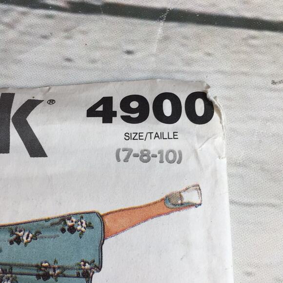 Vintage Butterick Classics 1987 Sewing Pattern 4900 Girl's Jumpsuit/Dress 7-8-10 - Picture 5 of 13